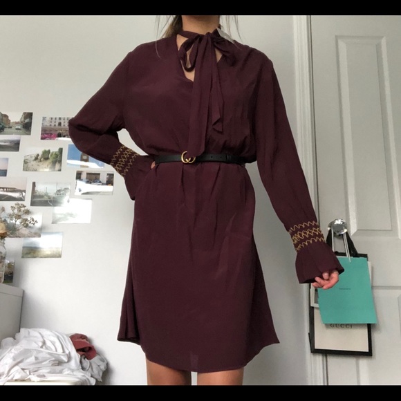 BNWT CHARLI UK Burgundy Dress - Picture 1 of 5